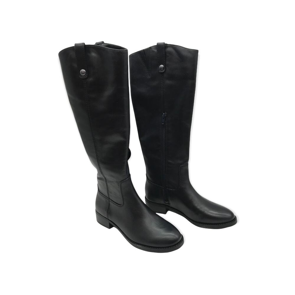 Inc International Concepts Womens Fawne Boots Black Leather Knee High Zip 6 M